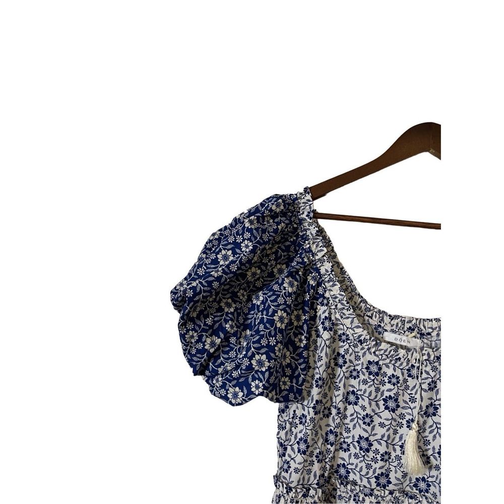 Doen Blue and White Floral Midi Dress - Picture 12 of 16